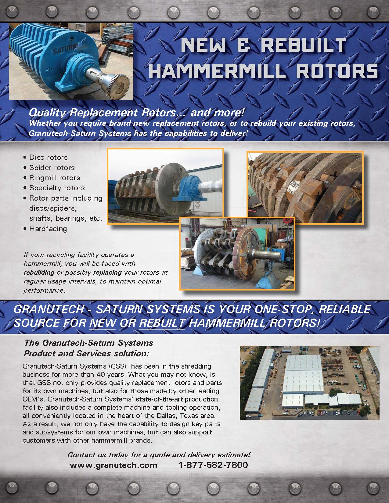 New & Rebuilt Hammermill Rotors